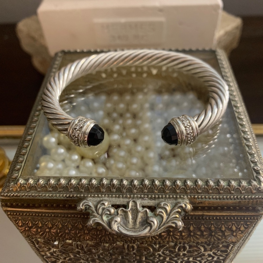 David Yurman 7mm amethyst bracelet with diamonds